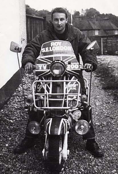 Roy on his Union Jack Scooter with was Featured in the Film Quadrophenia